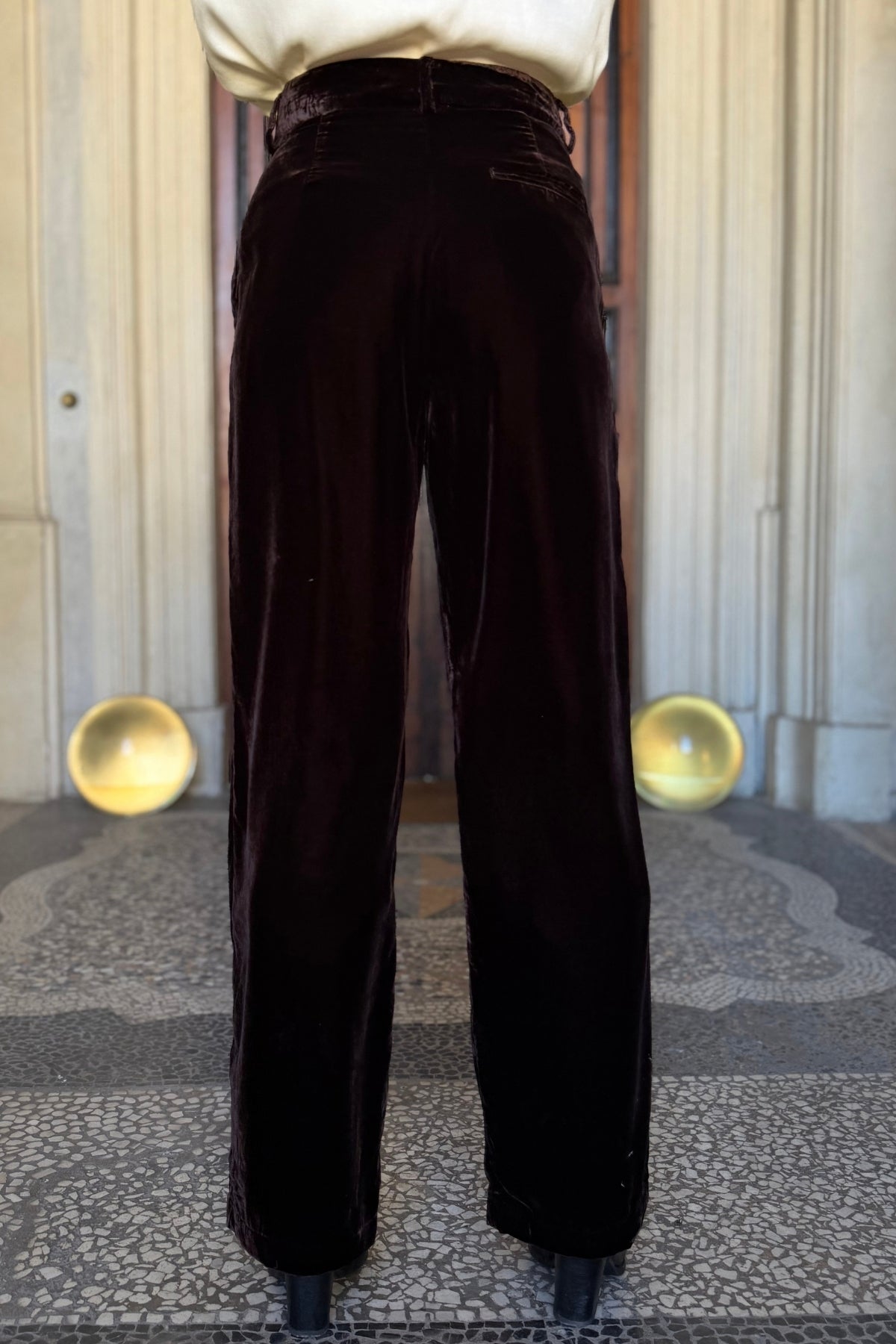 WU-SIDE - pantalone velluto - MARRONE