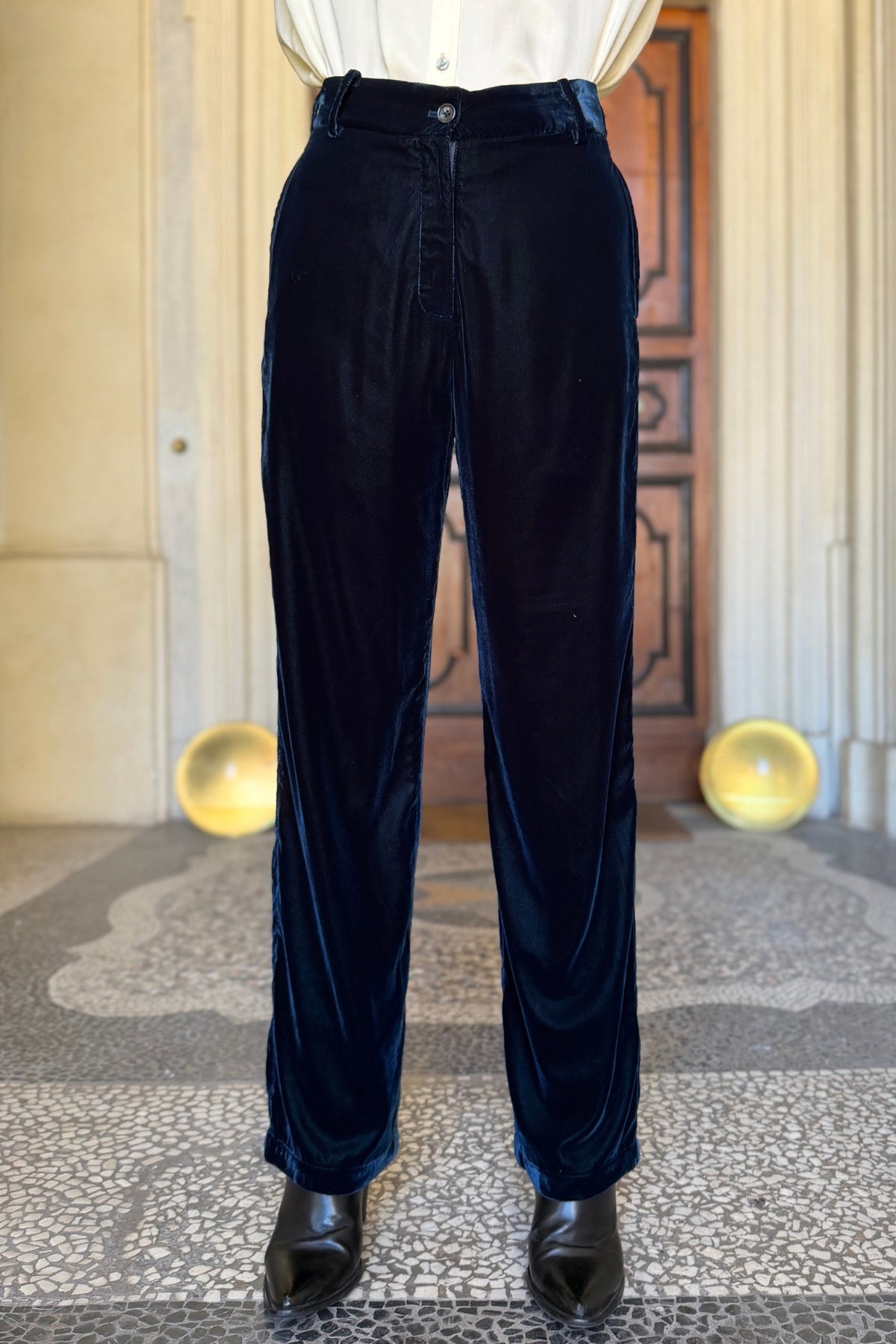 WU-SIDE - pantalone velluto - BLUE