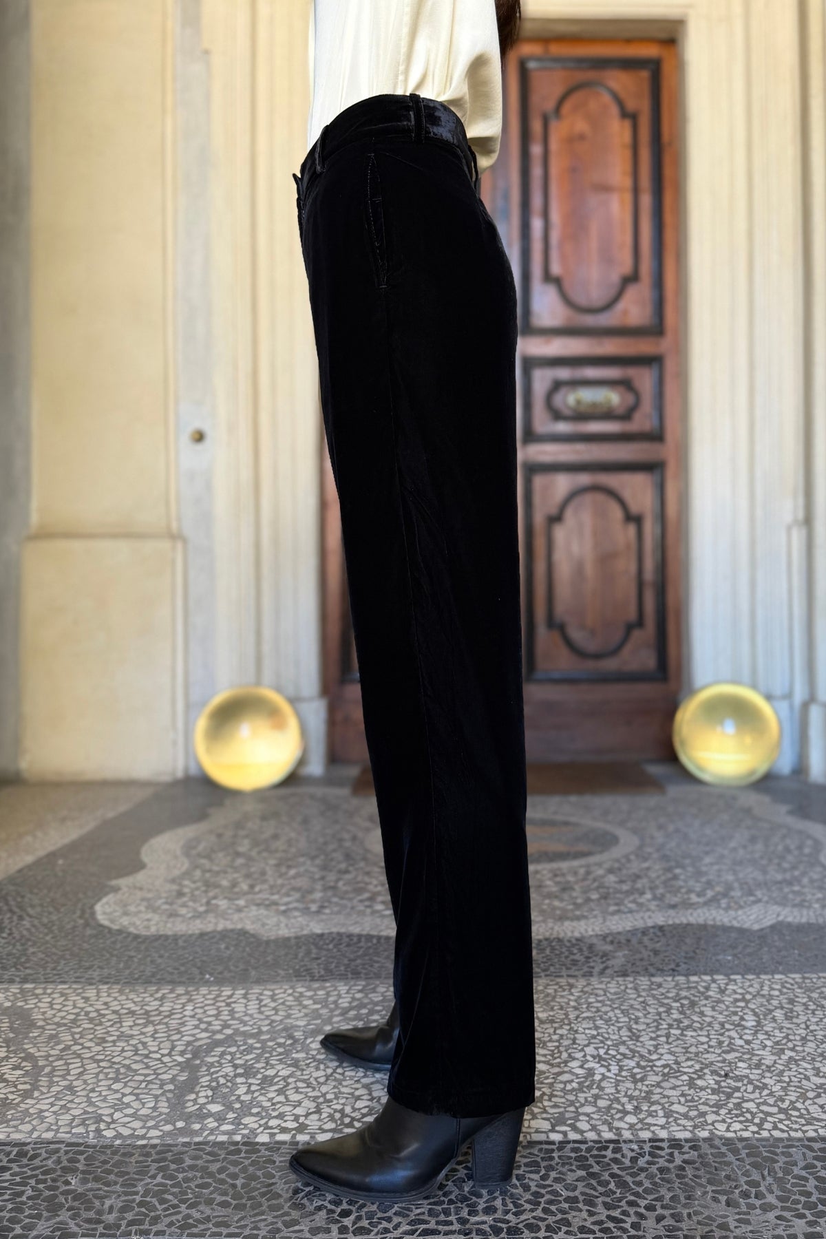 WU-SIDE - pantalone velluto - NERO