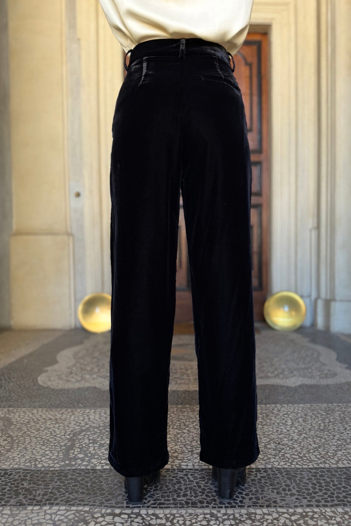 WU-SIDE - pantalone velluto - NERO