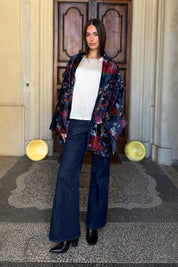 ARTEFILIA-MILANO - kimono velluto jia - GARDEN BLUE