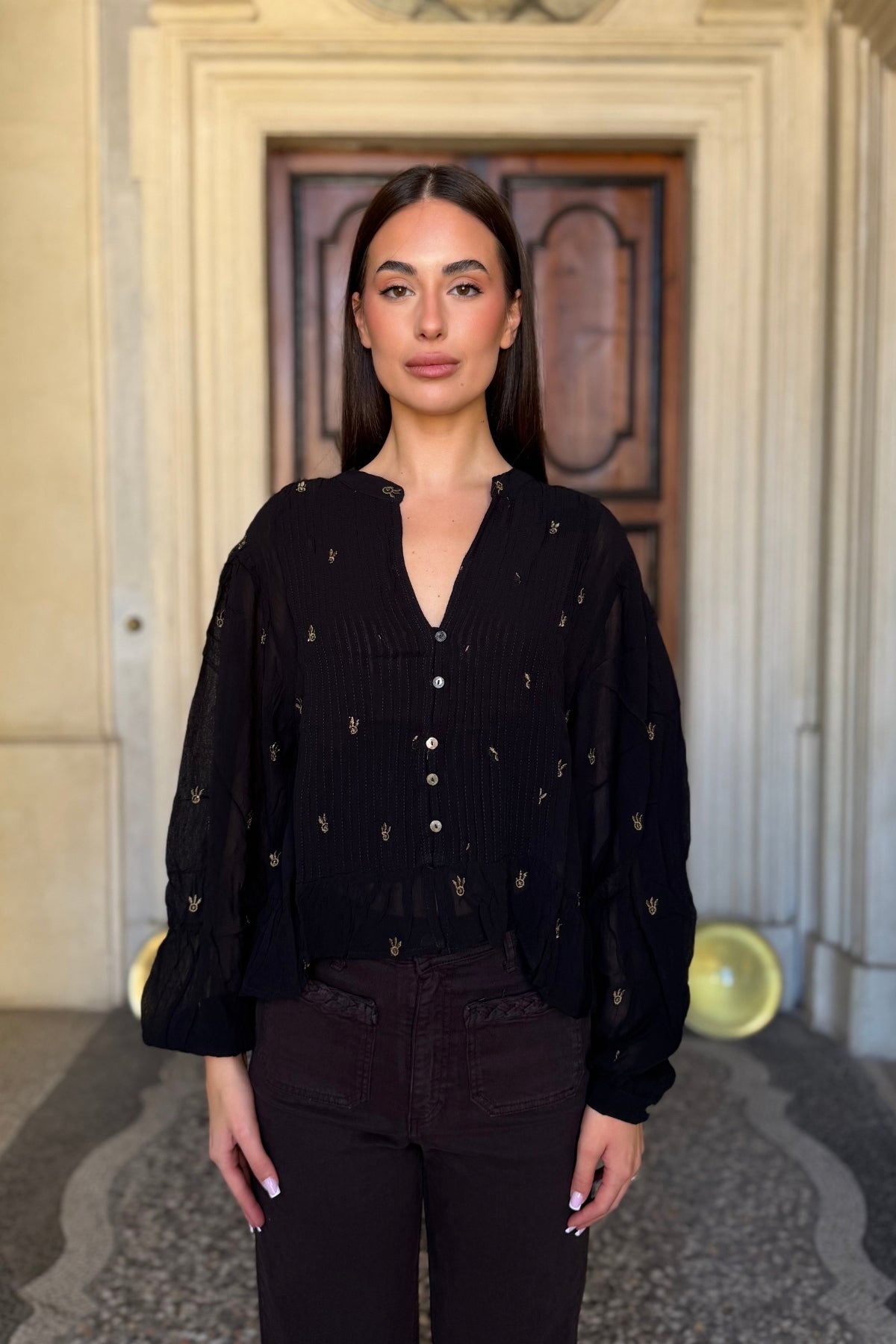 MAISON HOTEL - blusa caterine - BLACKOUT