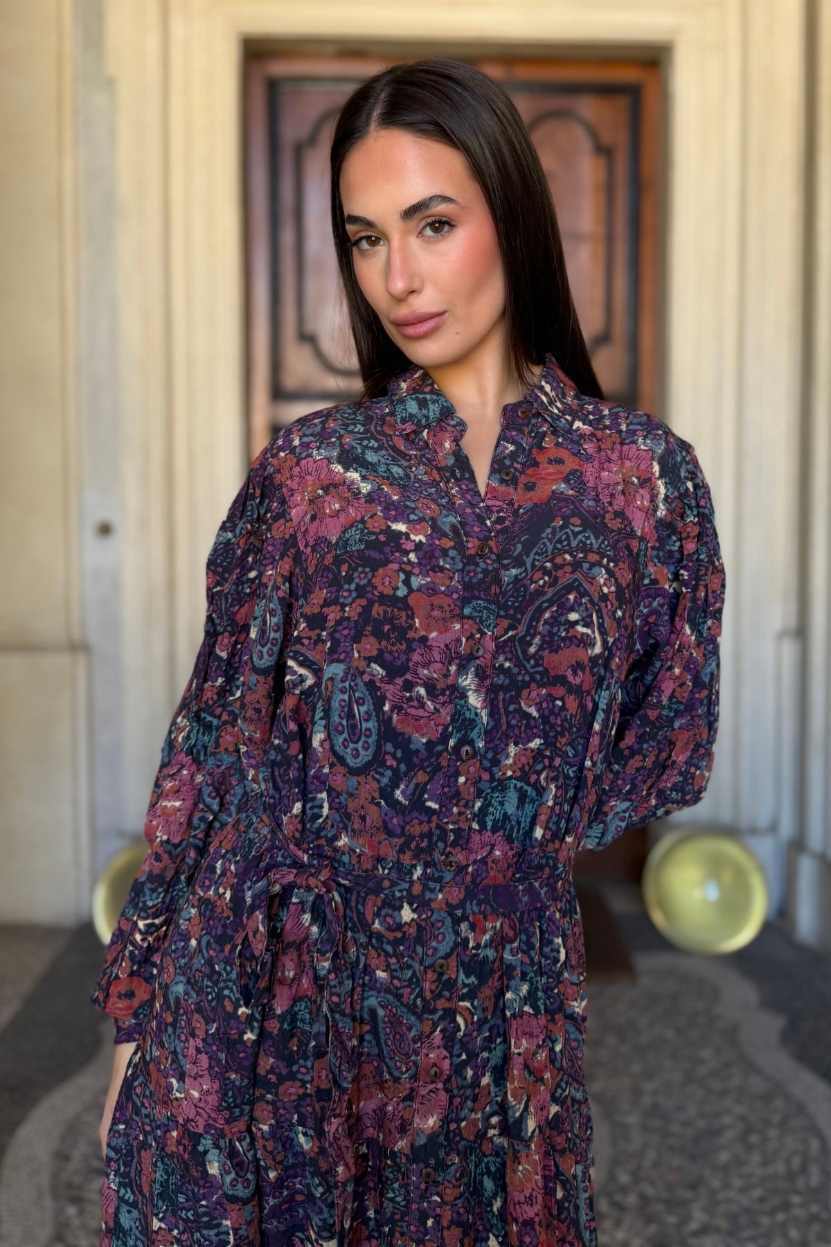 MAISON HOTEL - dress nile - DEEP PURPLE
