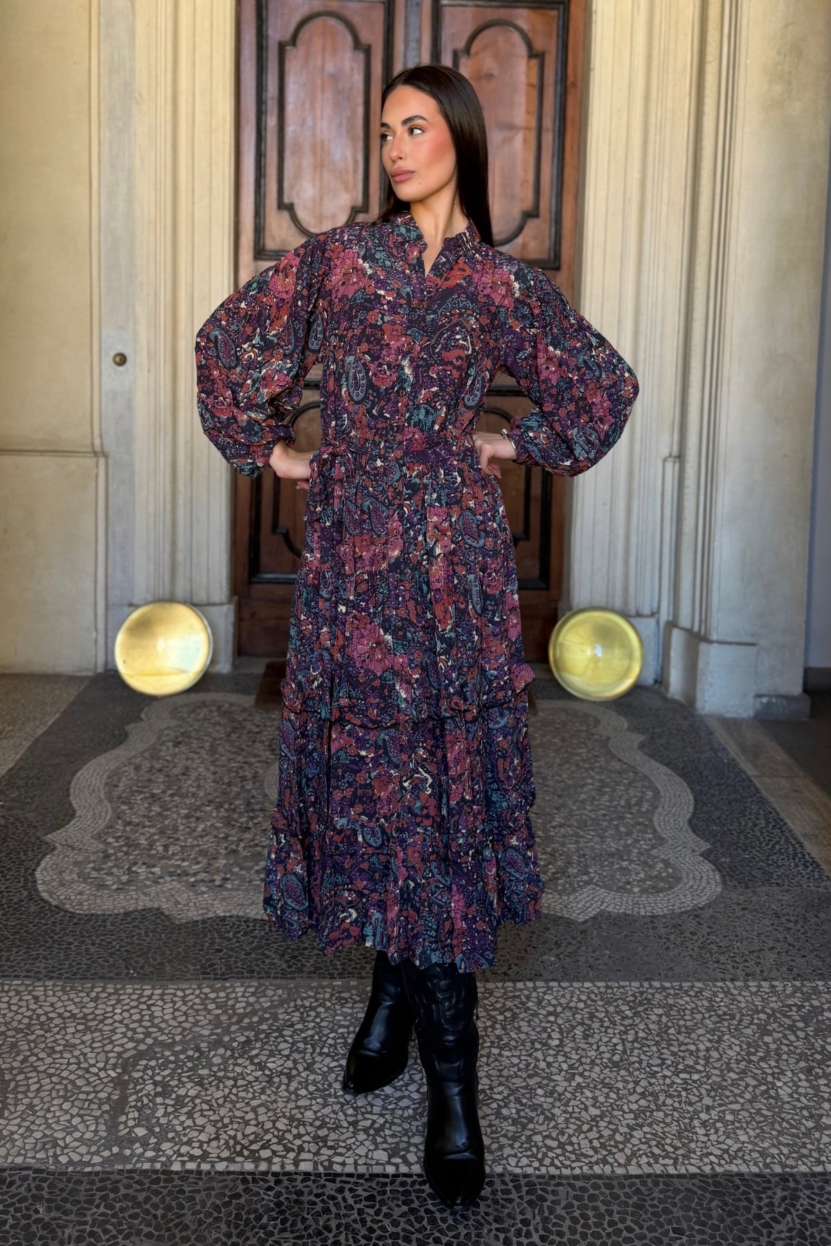 MAISON HOTEL - dress nile - DEEP PURPLE