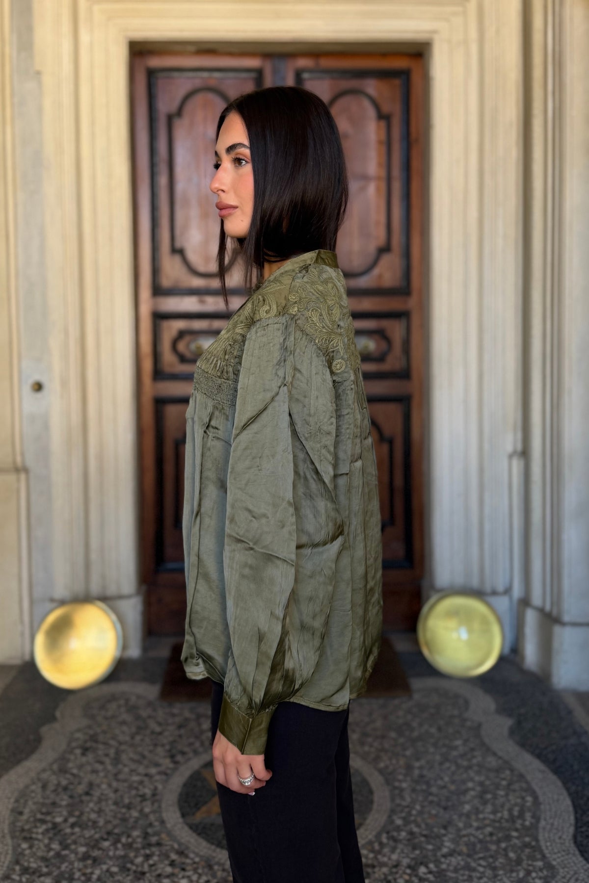 MAISON HOTEL - blusa gongora - KHAKI