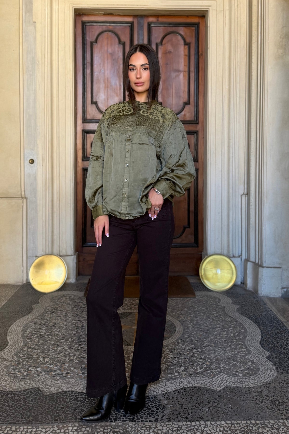 MAISON HOTEL - blusa gongora - KHAKI