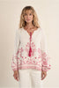 MOLLY BRACKEN - ladies woven bluse - OFF WHITE PINK