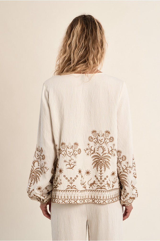 MOLLY BRACKEN - ladies woven bluse - OFF WHITE BEIGE