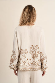 MOLLY BRACKEN - ladies woven bluse - OFF WHITE BEIGE