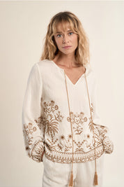 MOLLY BRACKEN - ladies woven bluse - OFF WHITE BEIGE