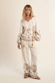 MOLLY BRACKEN - ladies woven bluse - OFF WHITE BEIGE