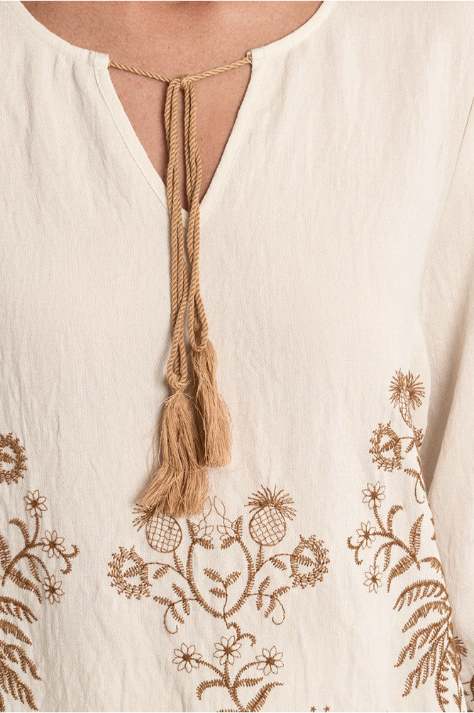 MOLLY BRACKEN - ladies woven bluse - OFF WHITE BEIGE