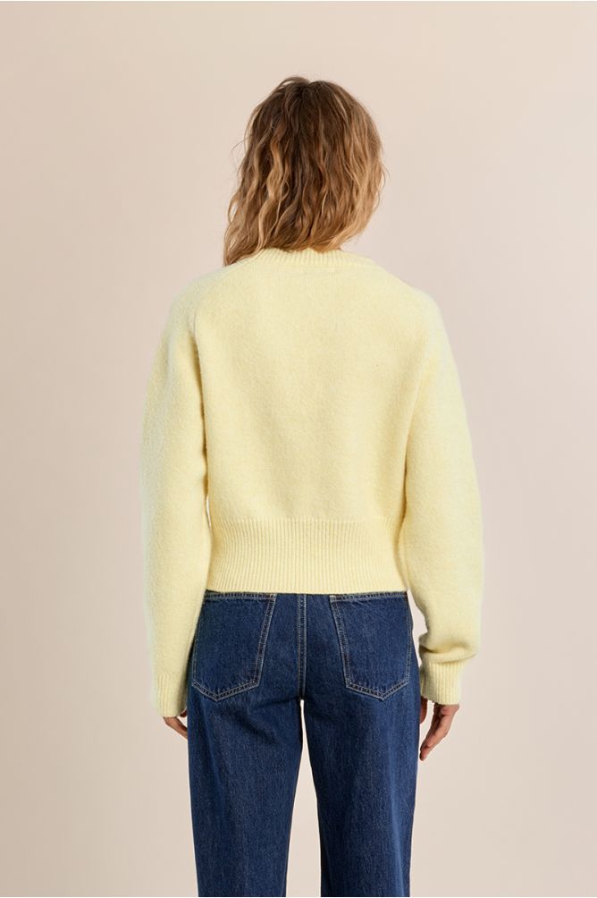 MOLLY BRACKEN - ribbed crop sweater - YELLOW