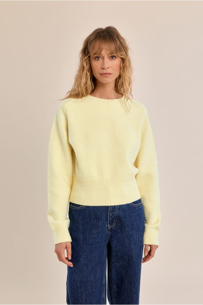 MOLLY BRACKEN - ribbed crop sweater - YELLOW