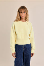 MOLLY BRACKEN - ribbed crop sweater - YELLOW