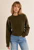 MOLLY BRACKEN - ribbed crop sweater - KHAKI