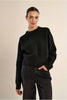 MOLLY BRACKEN - ribbed crop sweater - BLACK