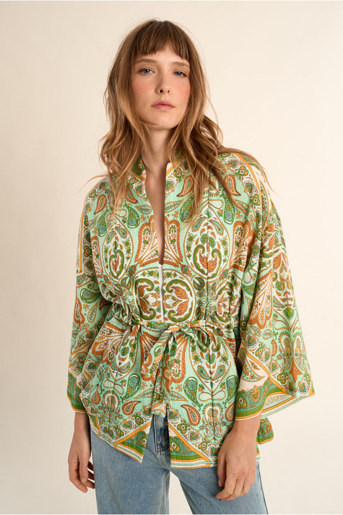 MOLLY BRACKEN - kimono ladies woven - GREEN INES