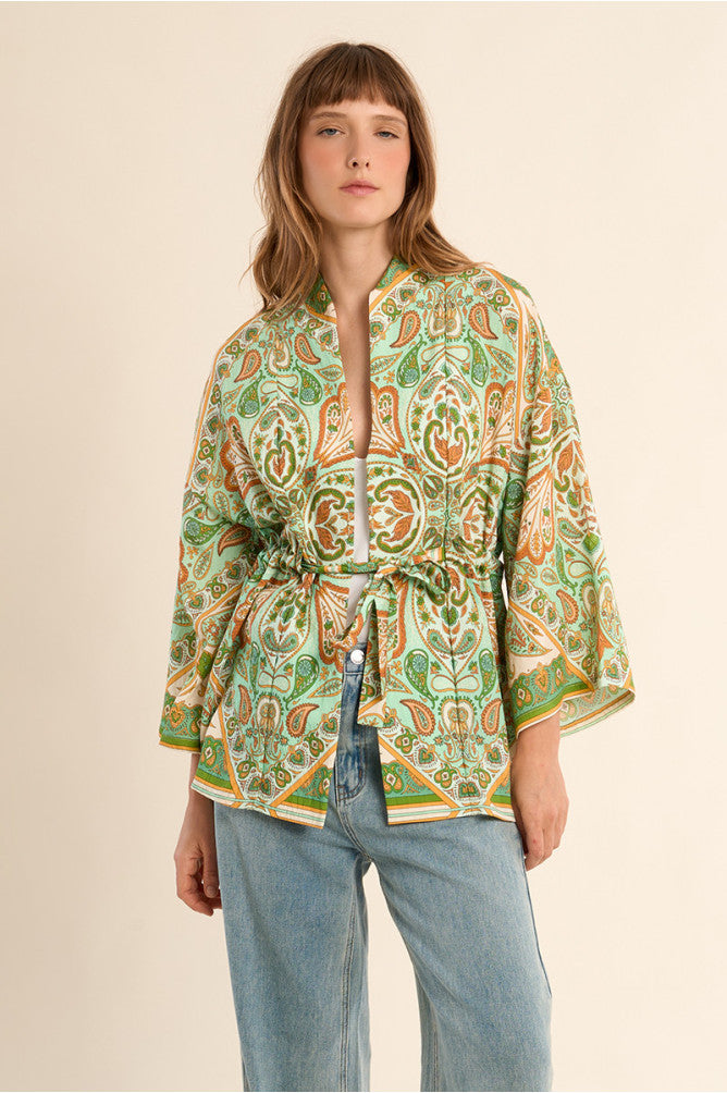 MOLLY BRACKEN - kimono ladies woven - GREEN INES