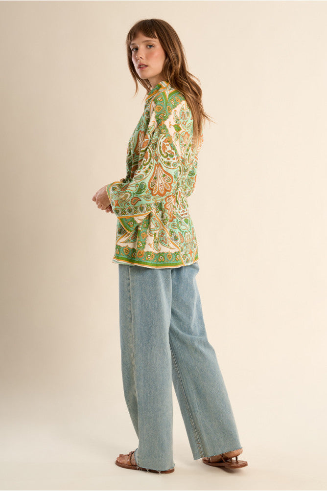 MOLLY BRACKEN - kimono ladies woven - GREEN INES
