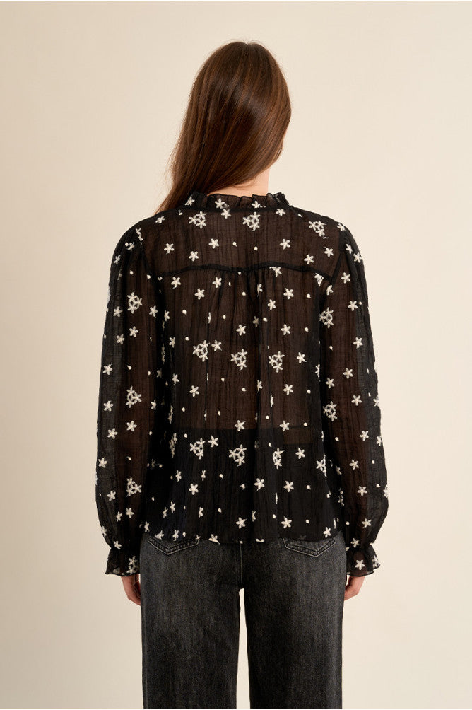 MOLLY BRACKEN - ladies woven shirt - BLACK