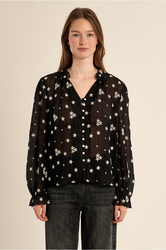 MOLLY BRACKEN - ladies woven shirt - BLACK