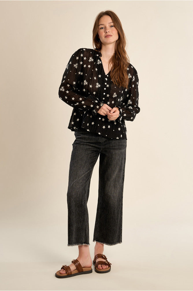MOLLY BRACKEN - ladies woven shirt - BLACK