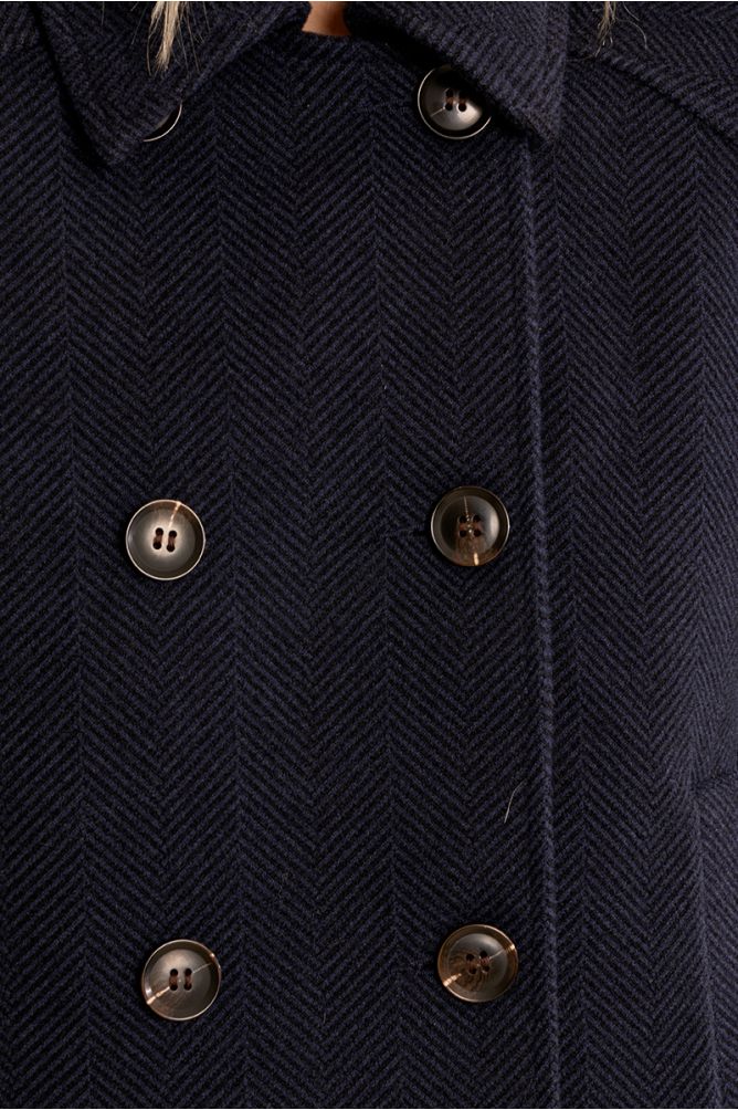 MOLLY BRACKEN - short herringbone jacket - NAVY BLUE