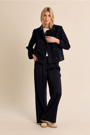 MOLLY BRACKEN - short herringbone jacket - NAVY BLUE
