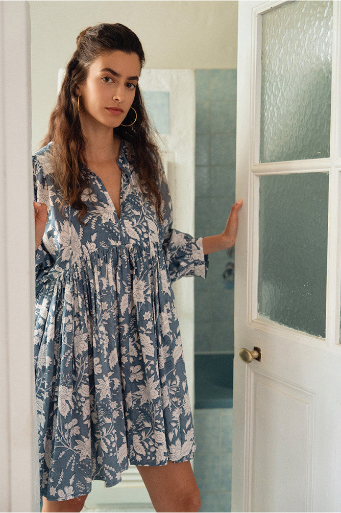 MOLLY BRACKEN - ladies vowen dress cotton - BLUE DIVIYA