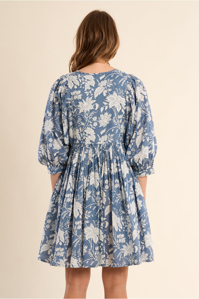 MOLLY BRACKEN - ladies vowen dress cotton - BLUE DIVIYA