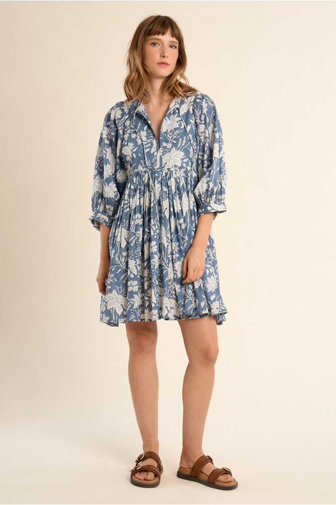 MOLLY BRACKEN - ladies vowen dress cotton - BLUE DIVIYA