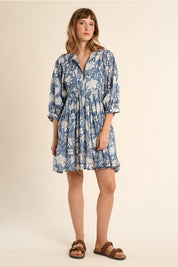 MOLLY BRACKEN - ladies vowen dress cotton - BLUE DIVIYA