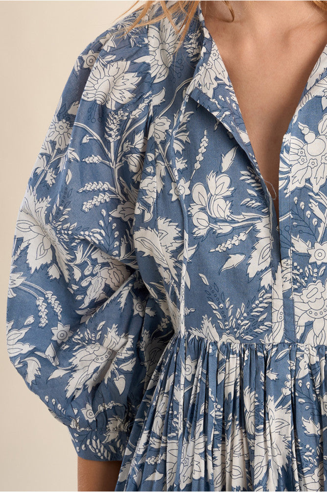 MOLLY BRACKEN - ladies vowen dress cotton - BLUE DIVIYA