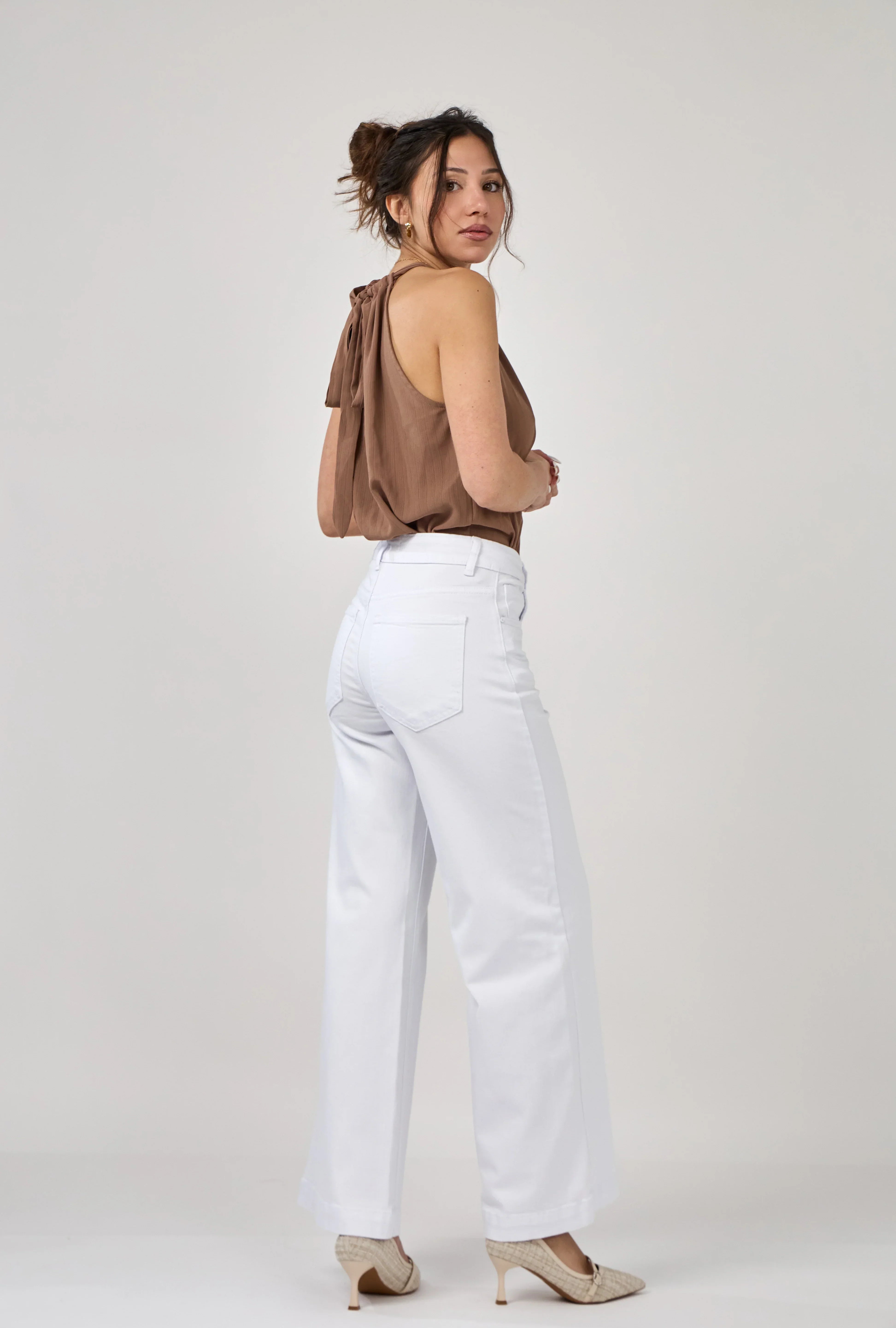 ANA & LUCY - wide pants naelle - WHITE