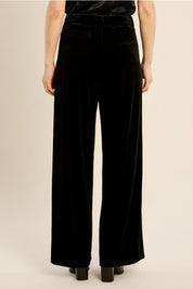 MOLLY BRACKEN - straight-leg velvet pants - BLACK