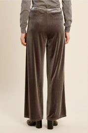 MOLLY BRACKEN - straight-leg velvet pants - GREY