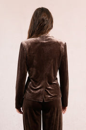 MOLLY BRACKEN - giacca blazer velluto - BROWN