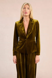 MOLLY BRACKEN - giacca blazer velluto - KHAKI