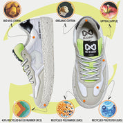 ID EIGHT - uriduri sneakers vegane - WHITE CRINKLE