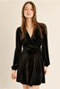 MOLLY BRACKEN - velvet wrap dress - BLACK
