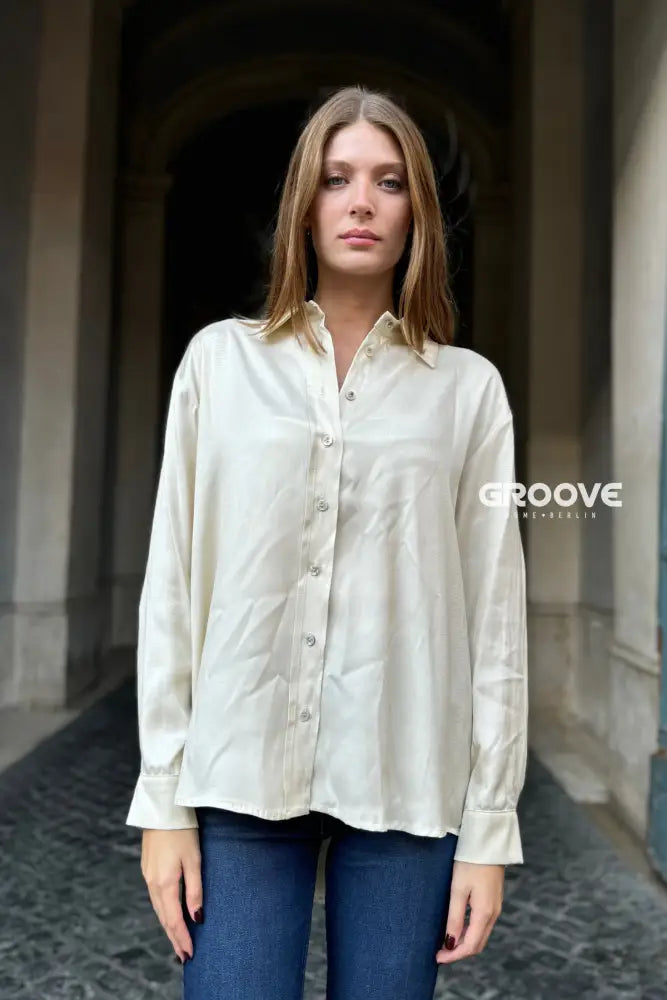 Wu-Side - Camicia Viscosa Avorio