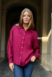 Wu-Side - Camicia Viscosa Lampone