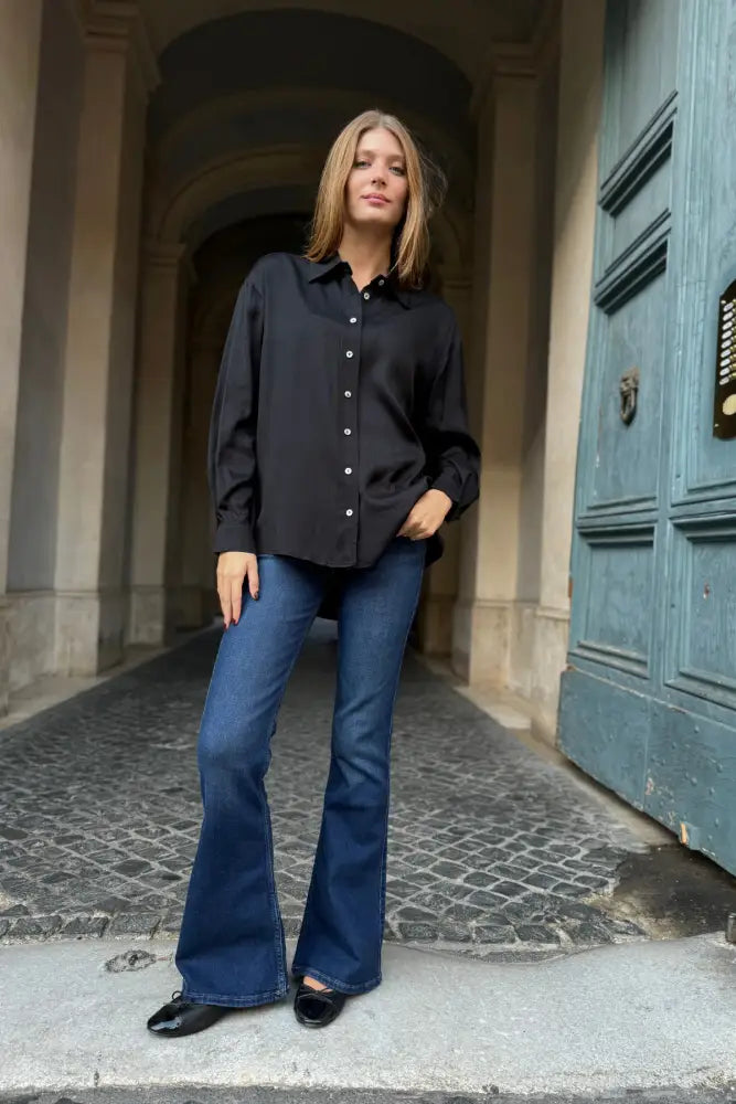 Wu-Side - Camicia Viscosa Nero