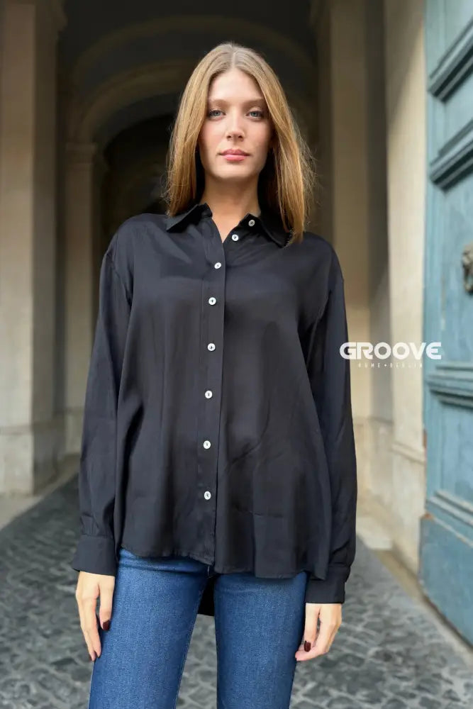 Wu-Side - Camicia Viscosa Nero