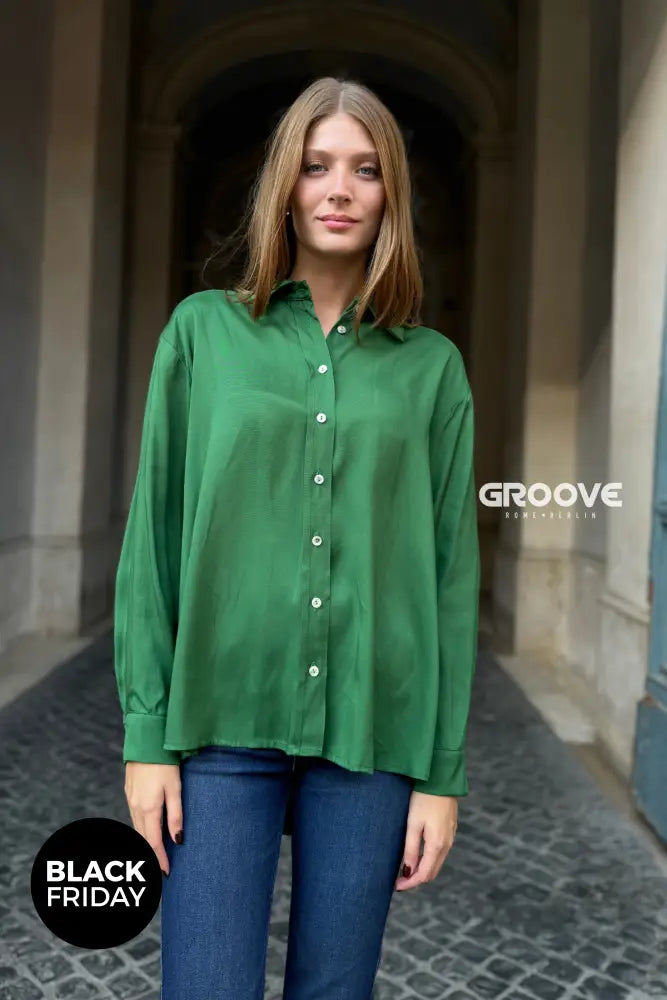 Wu-Side - Camicia Viscosa Verde