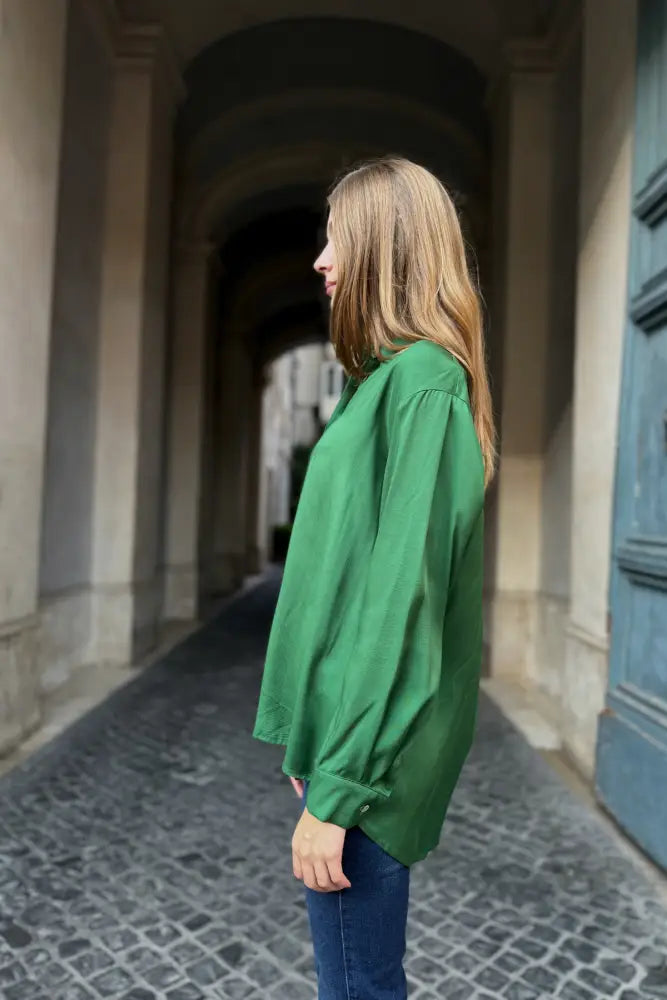 Wu-Side - Camicia Viscosa Verde