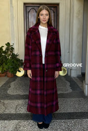 Wu-Side - Cappotto Check Bordeaux