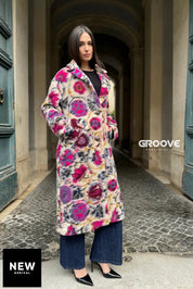 Wu-Side - Cappotto Flower Burro