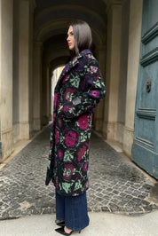 Wu-Side - Cappotto Flower Nero